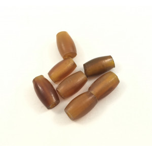 Billes de corne cylindrique brun orangé 12x7 mm